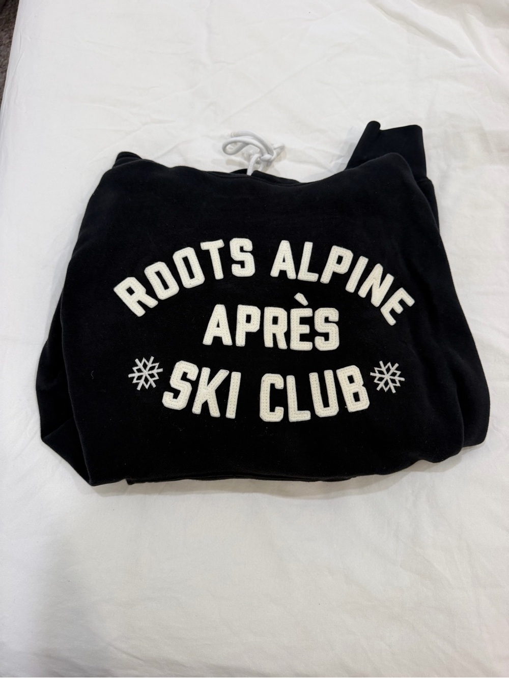 Roots women hoodie sweater with White 'Alpine Après Ski Club' Logo small
